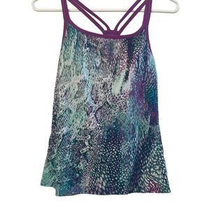 Fabletics Womens Tahoe Athletic Tank Snakeskin multi color print XS NWOT